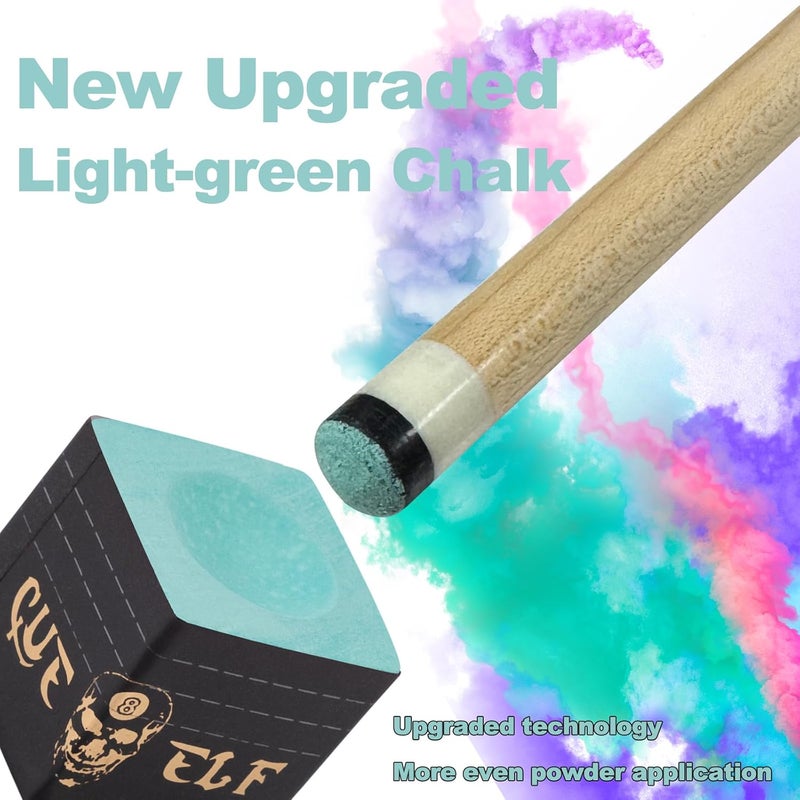 CUEELF Cube Pool Cue Chalk Technology Billiard Pool Stick Chalk for Professional Low Deflection, Durable, Reduces Miscues-1pc - Image 2